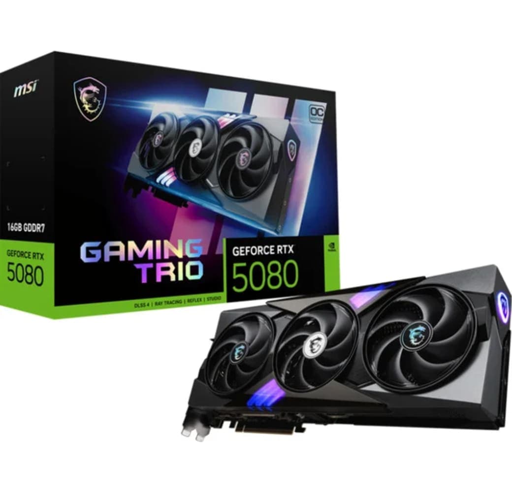 Negro Tarjeta gráfica MSI GeForce RTX 5080 16G GAMING TRIO OC.1