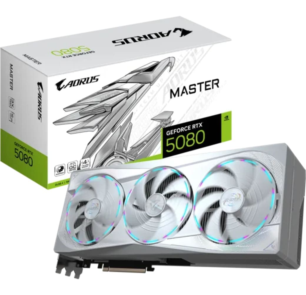 Weiß Gigabyte GeForce RTX 5080 Aorus MASTER ICE 16G Grafikkarte.1