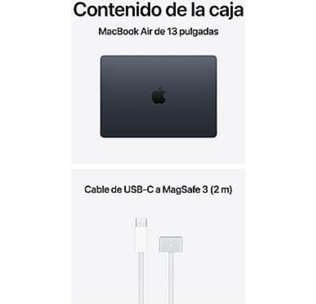 Medianoche Portátil Apple MacBook Air de 13" - Procesador M5 de 10 núcleos - 16 GB de RAM - SSD de 1 TB - Procesador de 10 núcleos - Teclado en español (QWERTY).5