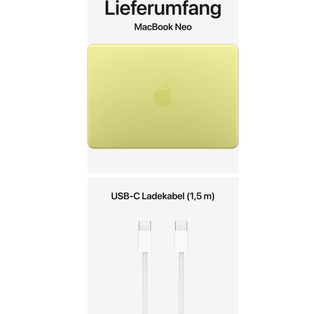 Zitrusfrüchte Apple MacBook Neo 13" Laptop - A18 Pro 6-Core - 8 GB - 256 GB SSD - 5-Core-CPU - Deutsch (QWERTZ) - Keine Touch ID.3