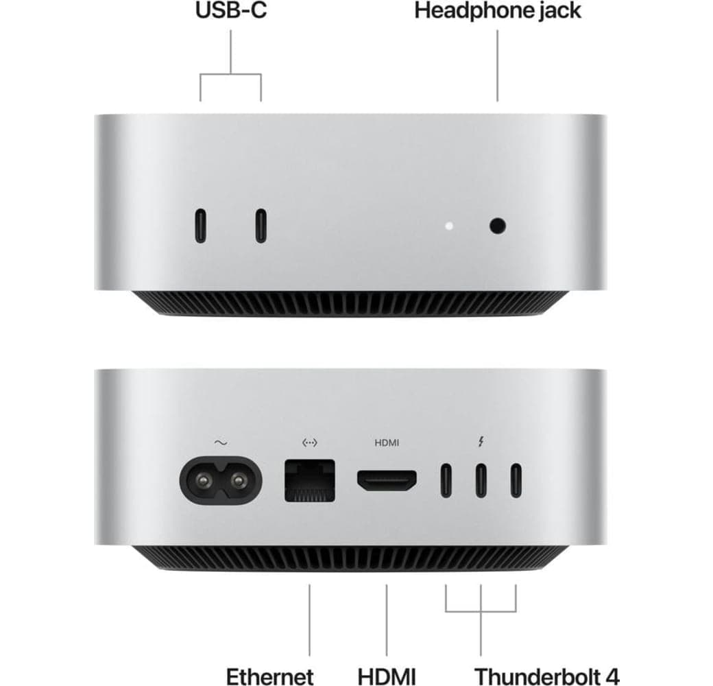 Silber Mac Mini - Apple M4 Chip mit 16GB Arbeitsspeicher 256GB SSD - Integrated 10-core GPU.4