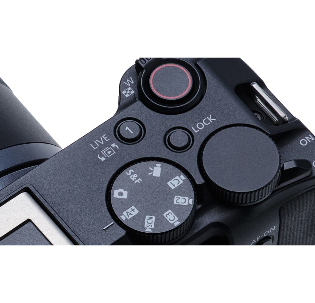 Schwarz Canon EOS R50 V + RF-S 14-30mm f/4-6.3 IS STM PZ.7