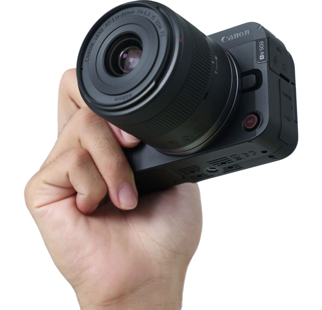 Schwarz Canon EOS R50 V + RF-S 14-30mm f/4-6.3 IS STM PZ.8