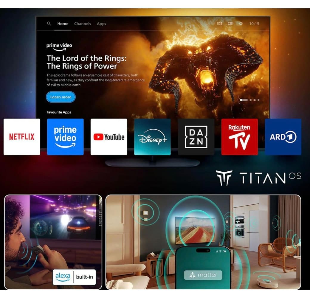 Schwarz Philips 65PUS9000/12 - TV 65" QLED 4K.5