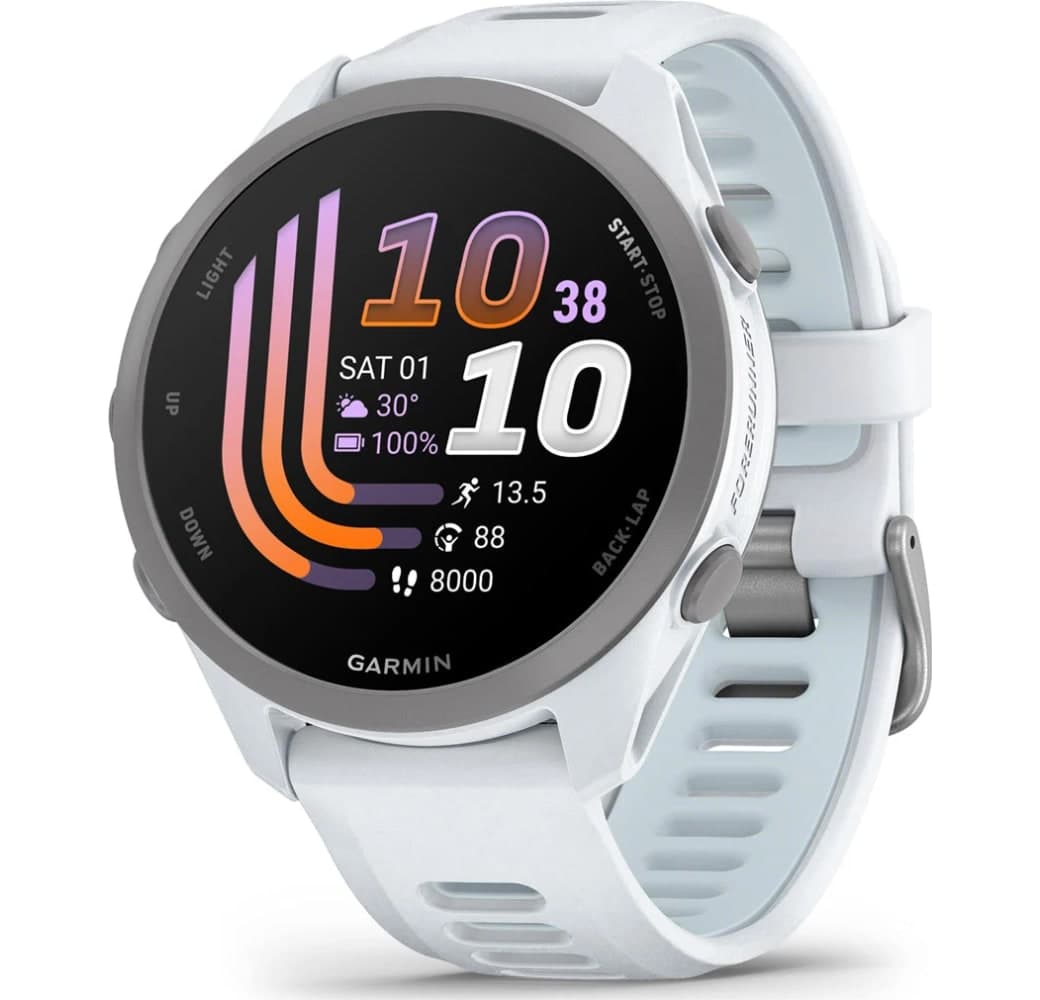 Blanca Reloj inteligente Garmin Forerunner 170, caja de polímero reforzado con fibra, 42,6 mm.1