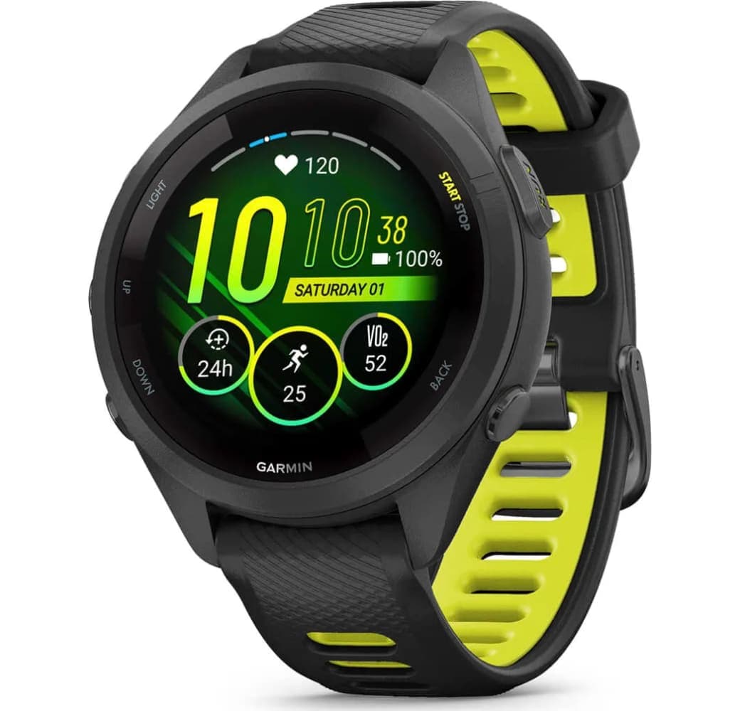 Black/Yellow Garmin Forerunner 265s Smartwatch, Fiber reinforced polymer Case, 42mm.1