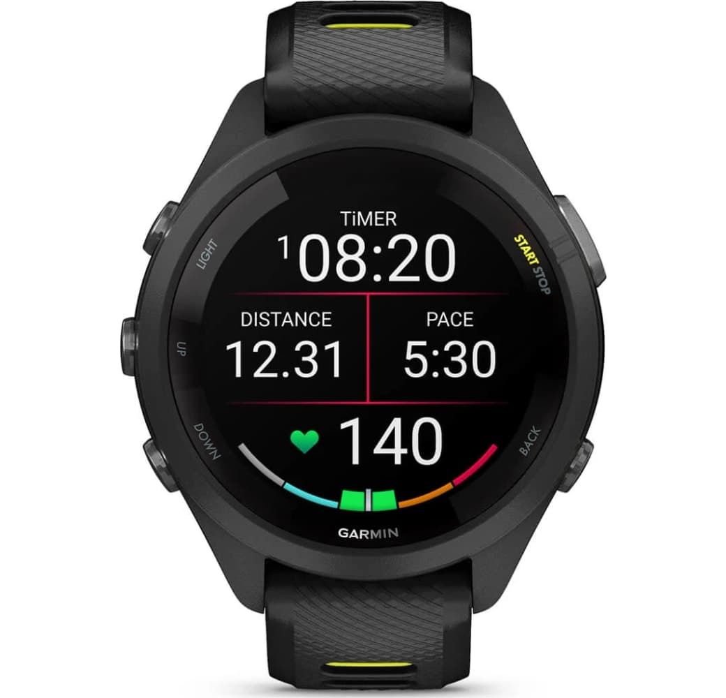 Black/Yellow Garmin Forerunner 265s Smartwatch, Fiber reinforced polymer Case, 42mm.2