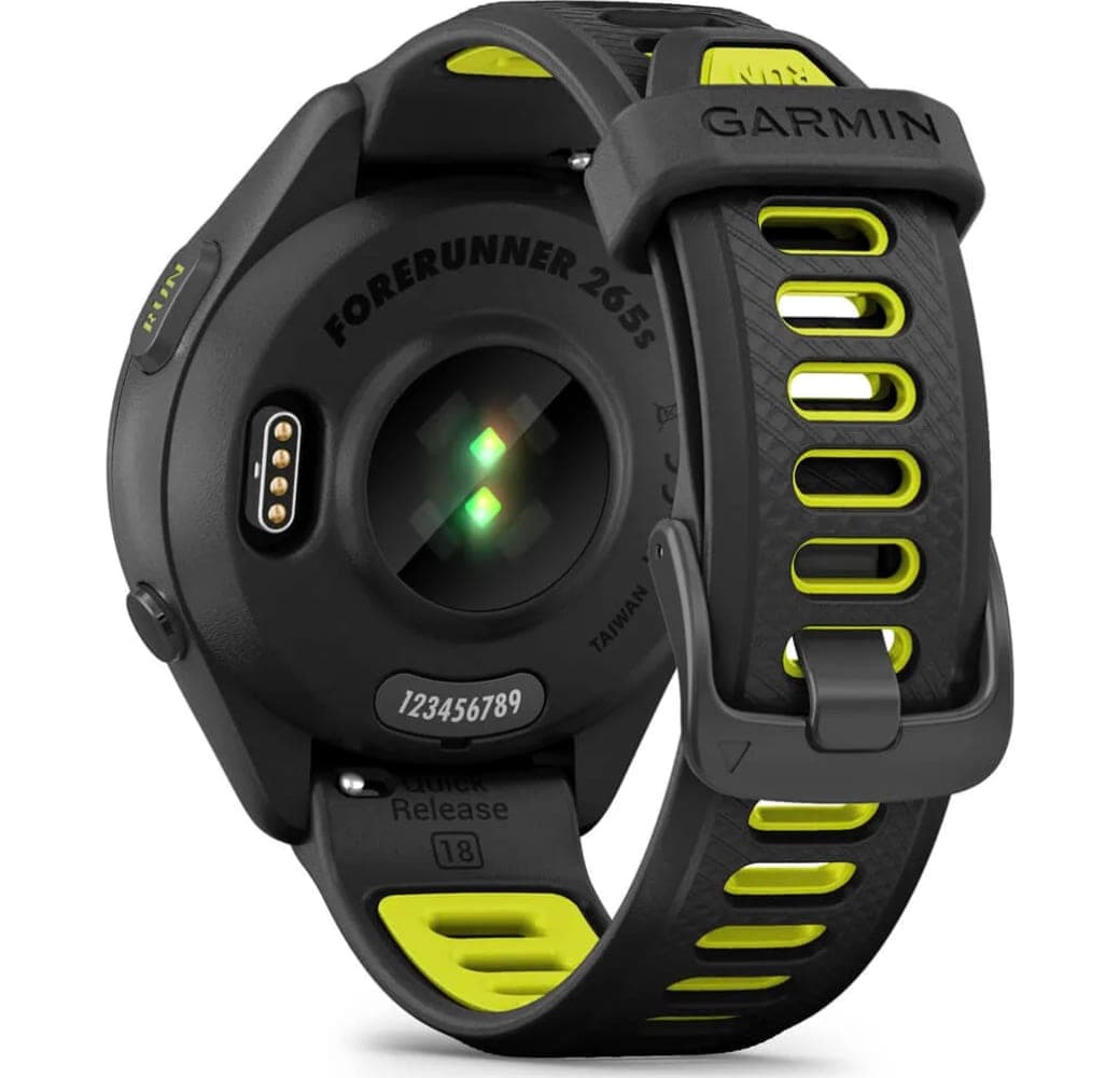Black/Yellow Garmin Forerunner 265s Smartwatch, Fiber reinforced polymer Case, 42mm.6