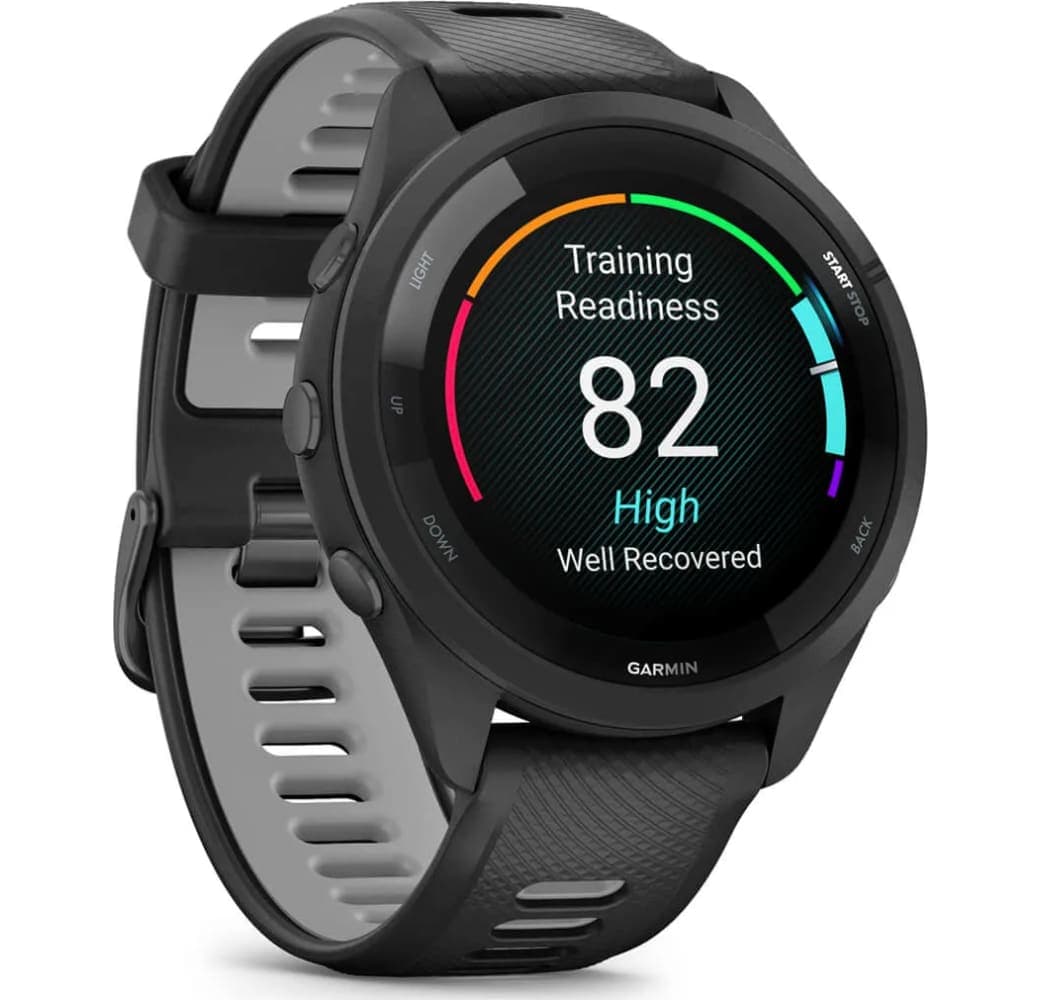 Black/Light Grey Garmin Forerunner 265 Smartwatch, Fiber reinforced polymer Case, 46mm.3