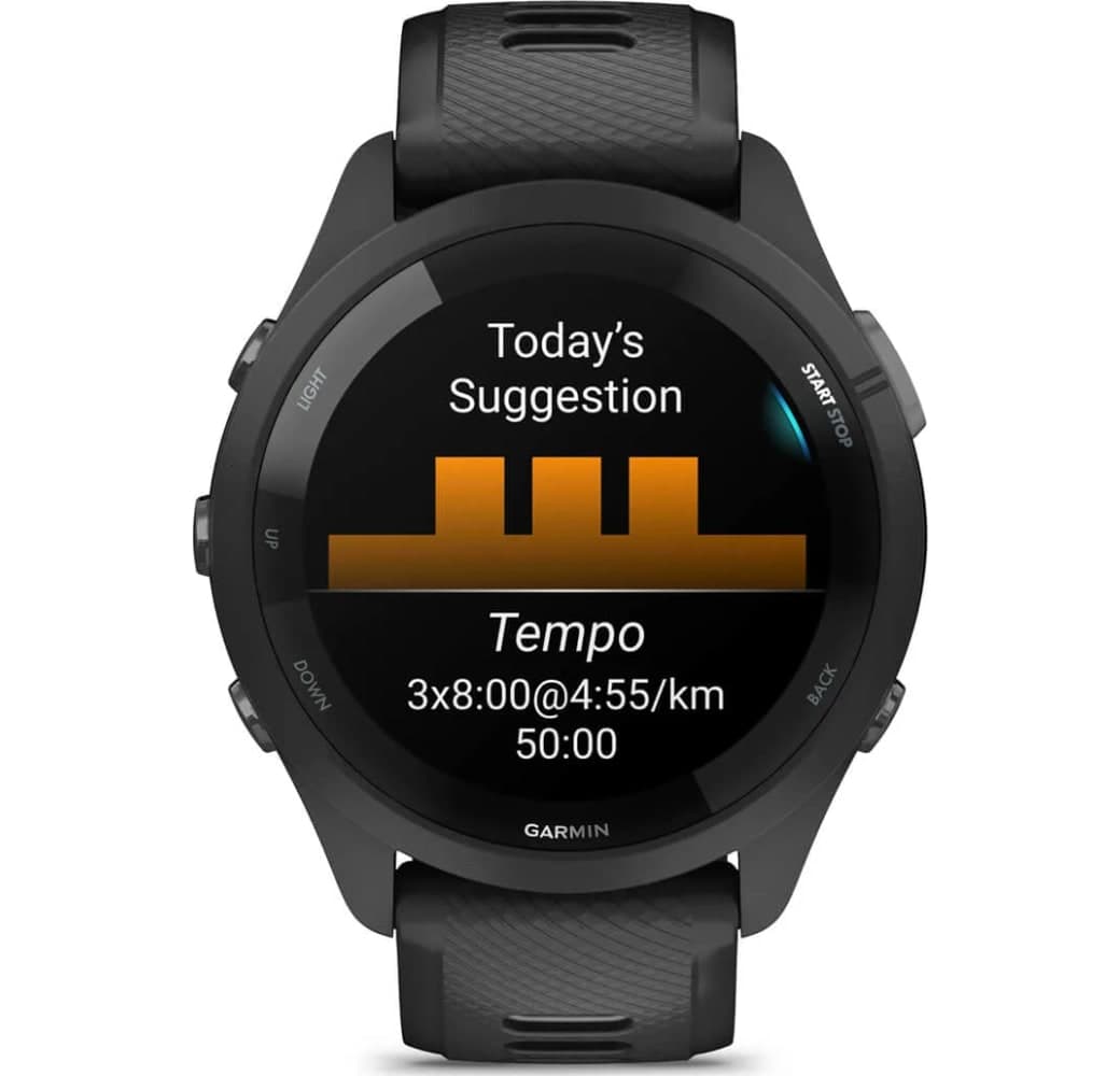 Black/Light Grey Garmin Forerunner 265 Smartwatch, Fiber reinforced polymer Case, 46mm.4