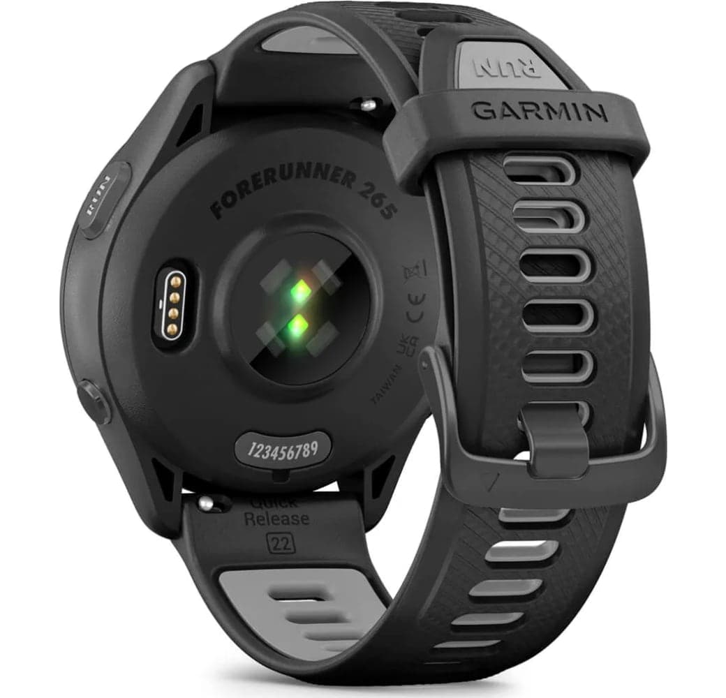 Black/Light Grey Garmin Forerunner 265 Smartwatch, Fiber reinforced polymer Case, 46mm.6