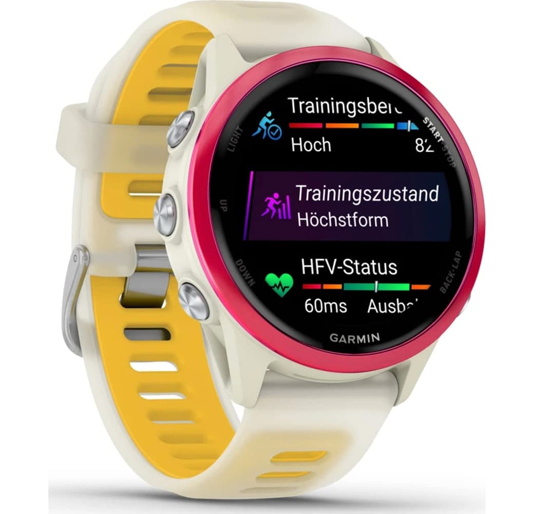 Knochen/Himbeere Garmin Forerunner 570 Smartwatch, Gehäuse aus faserverstärktem Polymer, 42 mm.3