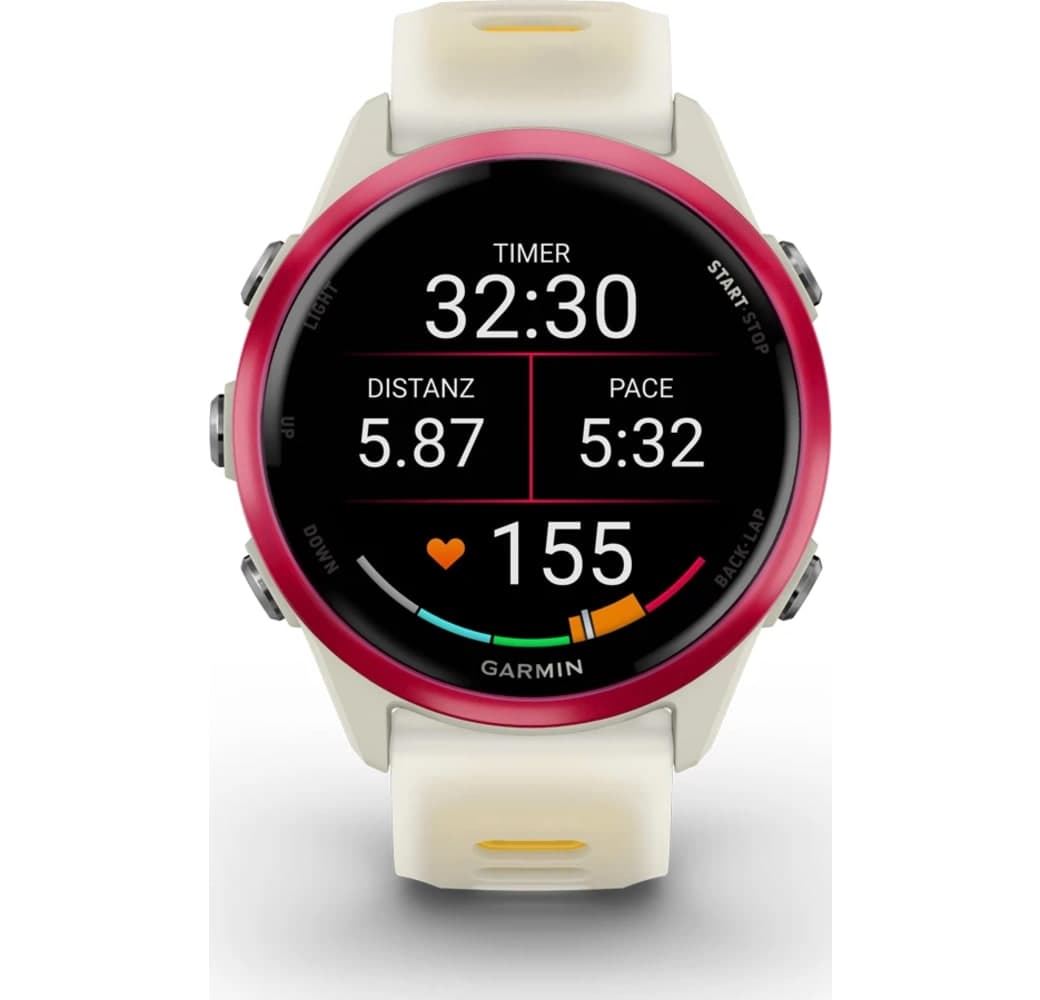 Knochen/Himbeere Garmin Forerunner 570 Smartwatch, Gehäuse aus faserverstärktem Polymer, 42 mm.6