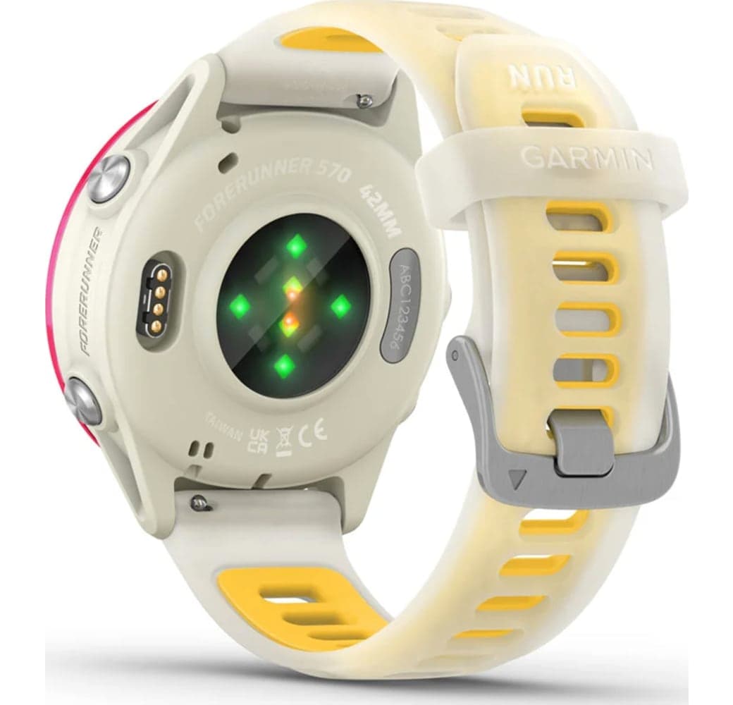 Knochen/Himbeere Garmin Forerunner 570 Smartwatch, Gehäuse aus faserverstärktem Polymer, 42 mm.7