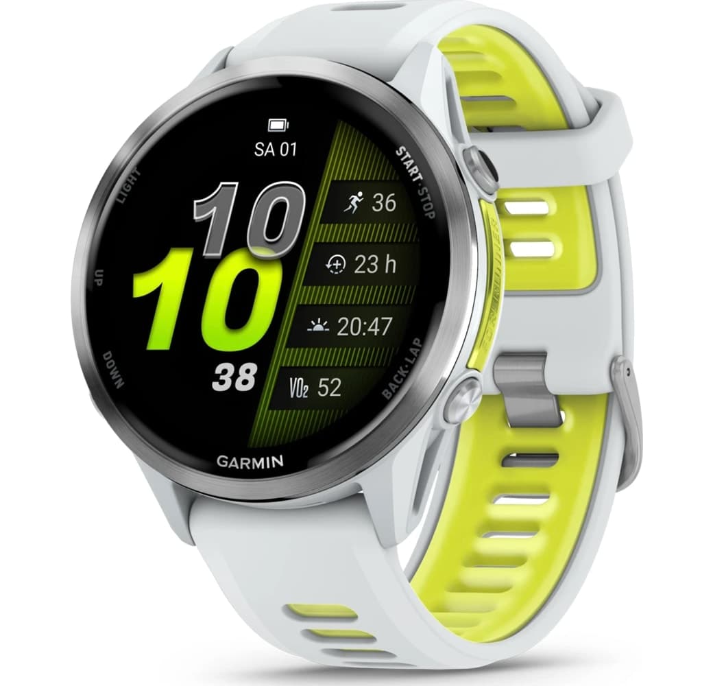 White/Yellow Garmin Forerunner 970 Smartwatch, Fiber reinforced polymer Case, 47mm.1
