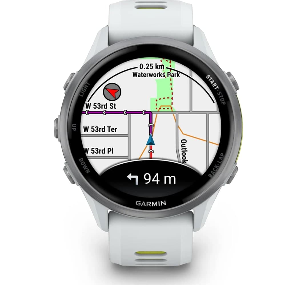 White/Yellow Garmin Forerunner 970 Smartwatch, Fiber reinforced polymer Case, 47mm.2