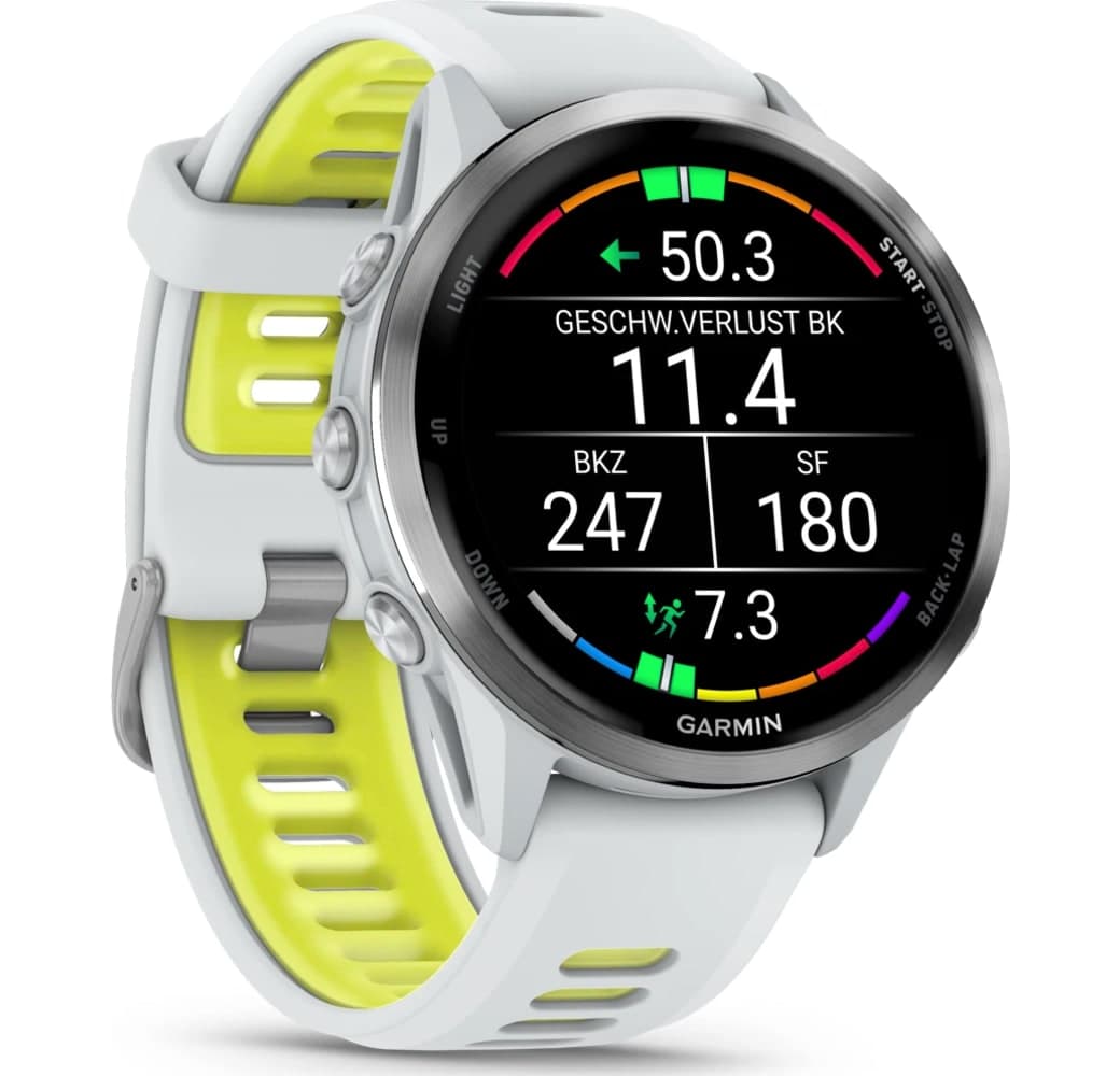 White/Yellow Garmin Forerunner 970 Smartwatch, Fiber reinforced polymer Case, 47mm.3