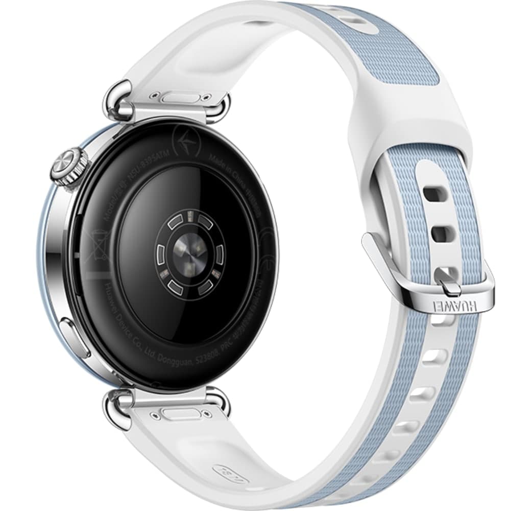 Blauw Huawei WATCH GT 7 Smartwatch, roestvrijstalen voorkant, zwarte plastic achterkant, 41 mm.4