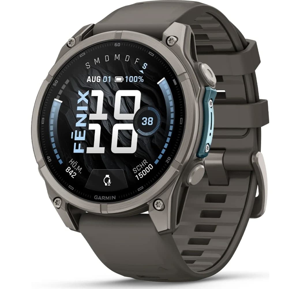 Kieselgrau Garmin Fenix 9 Smartwatch, Gehäuse aus faserverstärktem Polymer mit Titanlünette, 47 mm.1