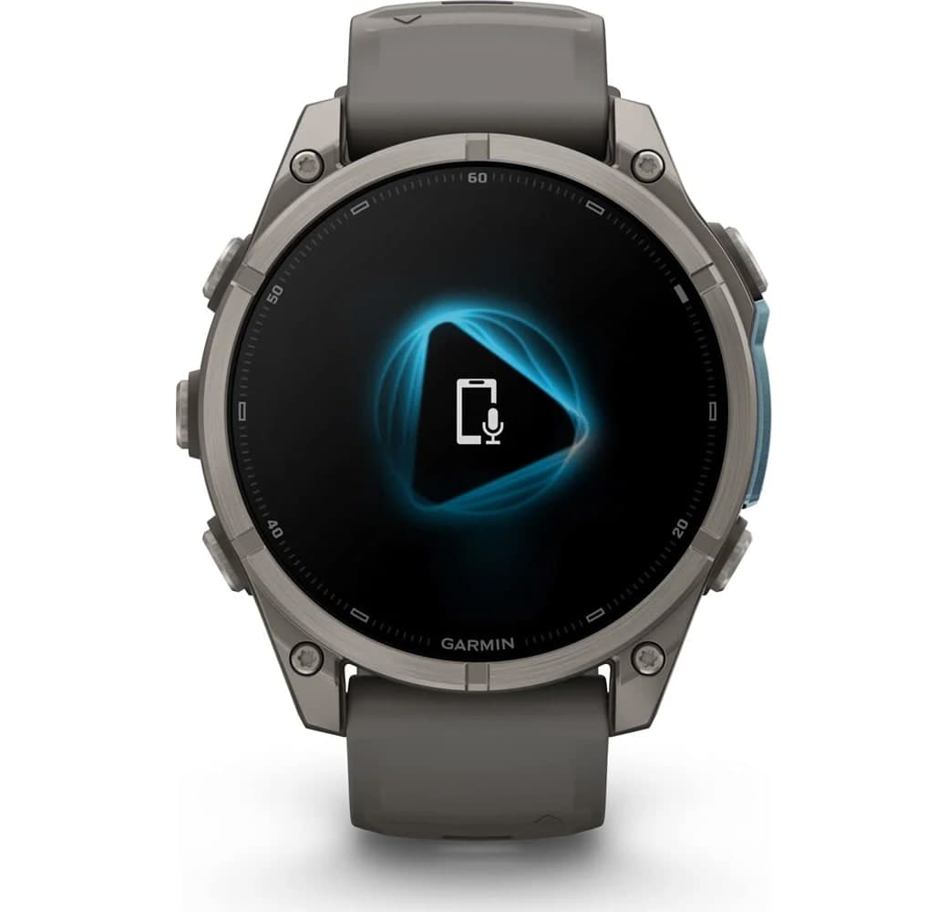 Kieselgrau Garmin Fenix 9 Smartwatch, Gehäuse aus faserverstärktem Polymer mit Titanlünette, 47 mm.6