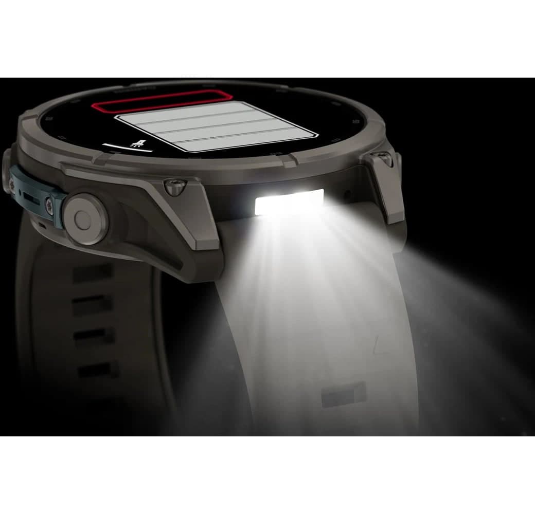 Kieselgrau Garmin Fenix 9 Smartwatch, Gehäuse aus faserverstärktem Polymer mit Titanlünette, 47 mm.8