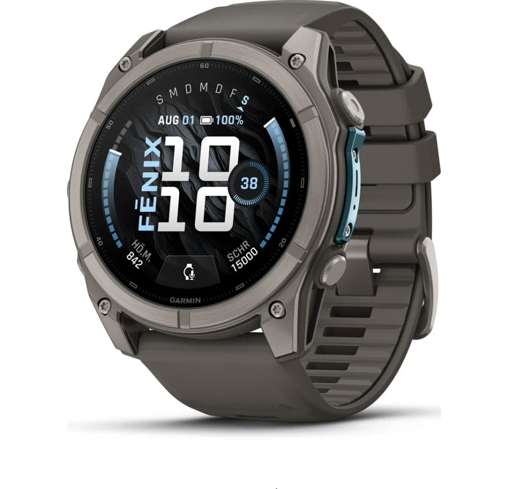 Kieselgrau Garmin Fenix 9 Smartwatch, Gehäuse aus faserverstärktem Polymer mit Titanlünette, 51 mm.1