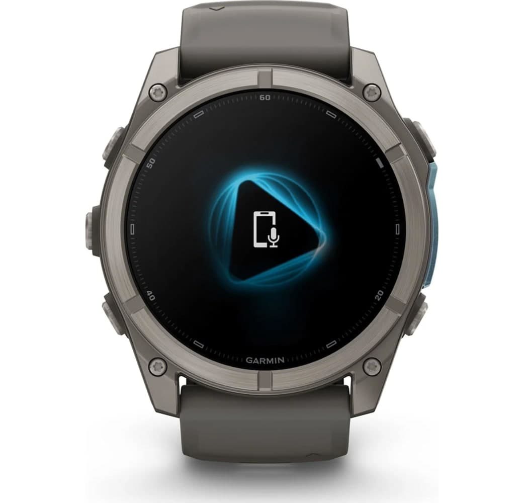 Kieselgrau Garmin Fenix 9 Smartwatch, Gehäuse aus faserverstärktem Polymer mit Titanlünette, 51 mm.6