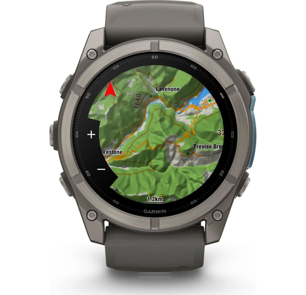 Kieselgrau Garmin Fenix 9 Smartwatch, Gehäuse aus faserverstärktem Polymer mit Titanlünette, 51 mm.7