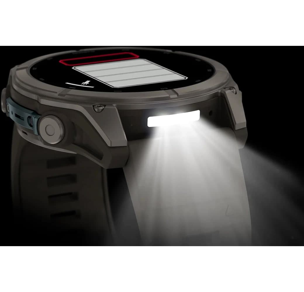 Kieselgrau Garmin Fenix 9 Smartwatch, Gehäuse aus faserverstärktem Polymer mit Titanlünette, 51 mm.8