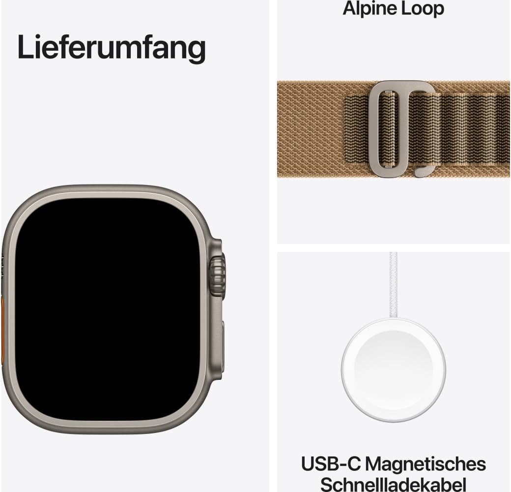 Wüste Apple Ultra 4 GPS + Cellular, Titangehäuse, Alpine Loop M, 49 mm.3
