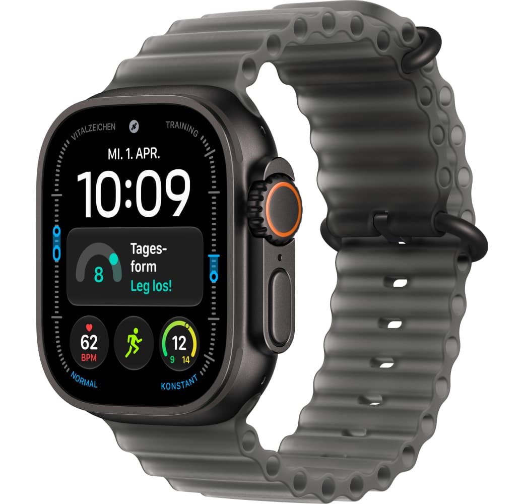 Durchscheinend Schwarz Apple Ultra 4 GPS + Cellular, Titangehäuse, Ocean-Armband, 49 mm.1