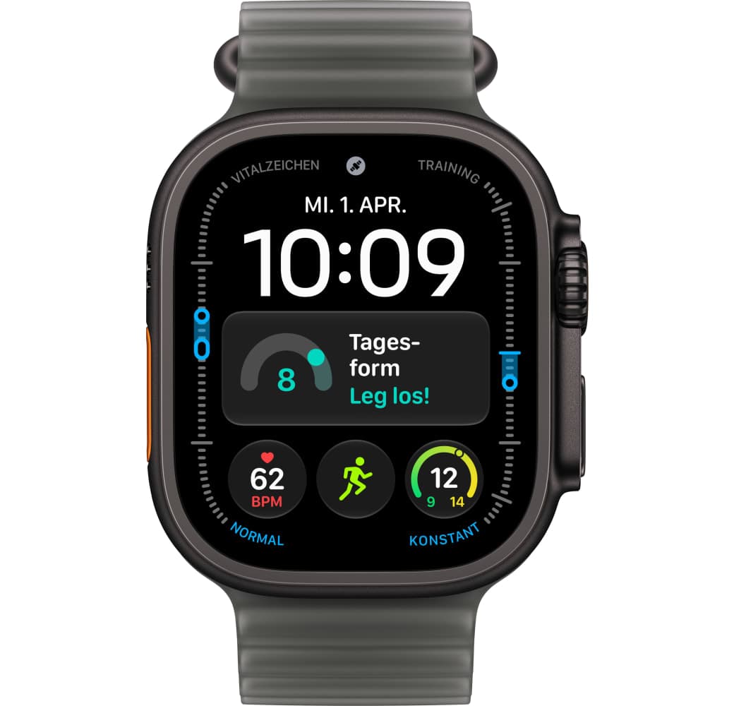 Durchscheinend Schwarz Apple Ultra 4 GPS + Cellular, Titangehäuse, Ocean-Armband, 49 mm.2
