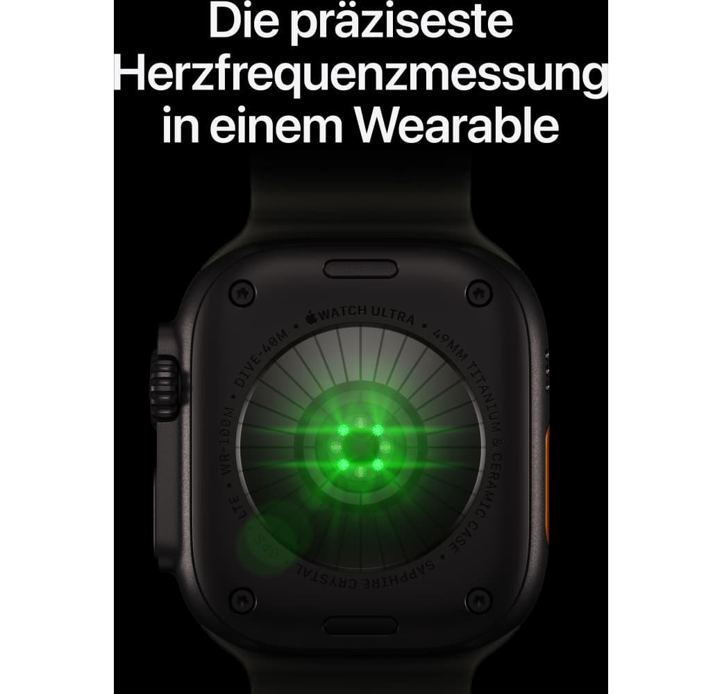 Durchscheinend Schwarz Apple Ultra 4 GPS + Cellular, Titangehäuse, Ocean-Armband, 49 mm.4