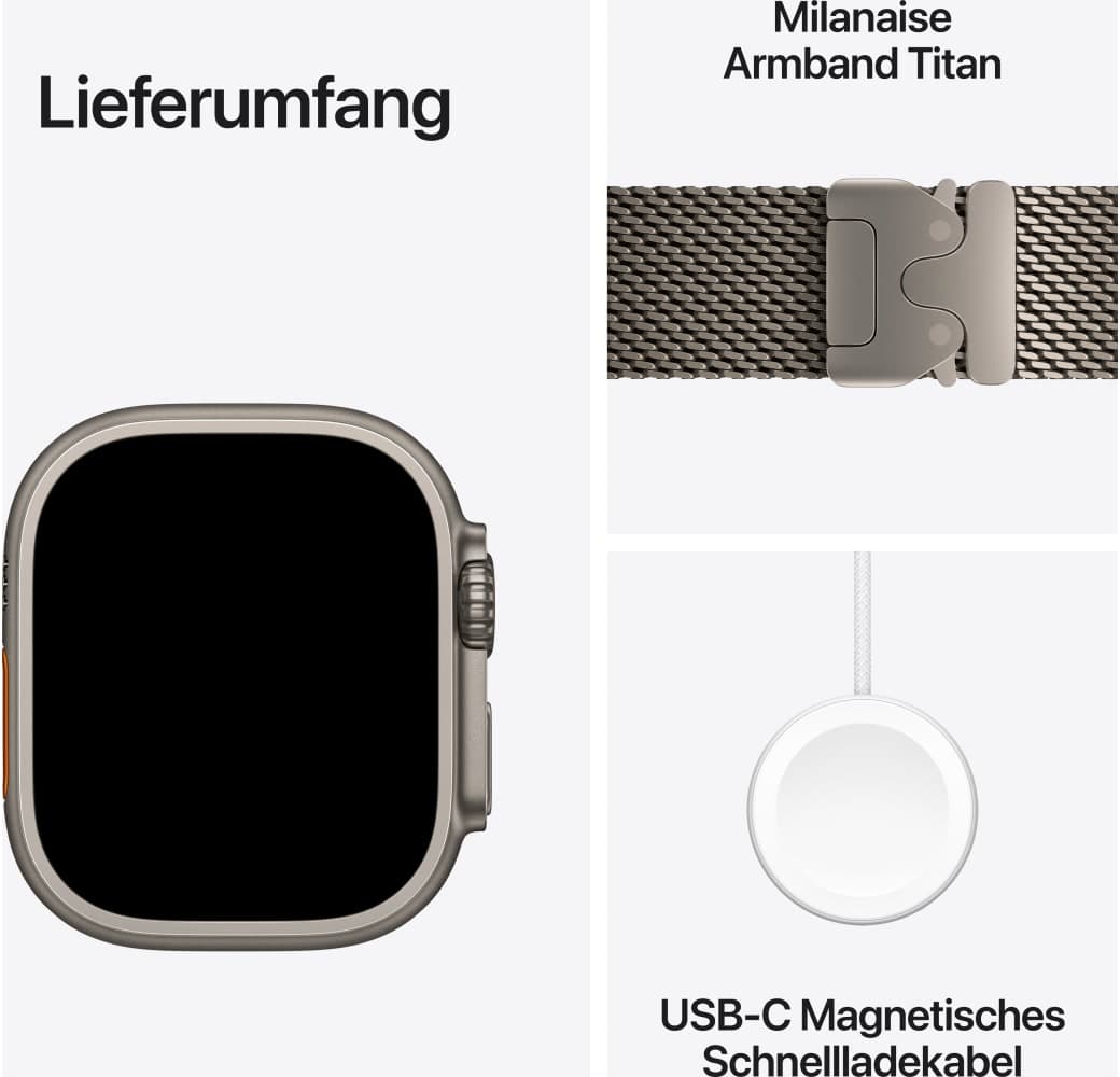 Natural Apple Ultra 4 GPS + Cellular, Titanium Case, Milanese Band M, 49mm.3