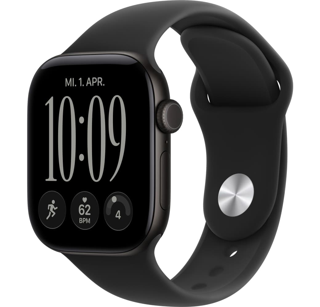 Schwarz Apple Series 12 GPS, Aluminiumgehäuse, Sportarmband M/L, 42 mm.1