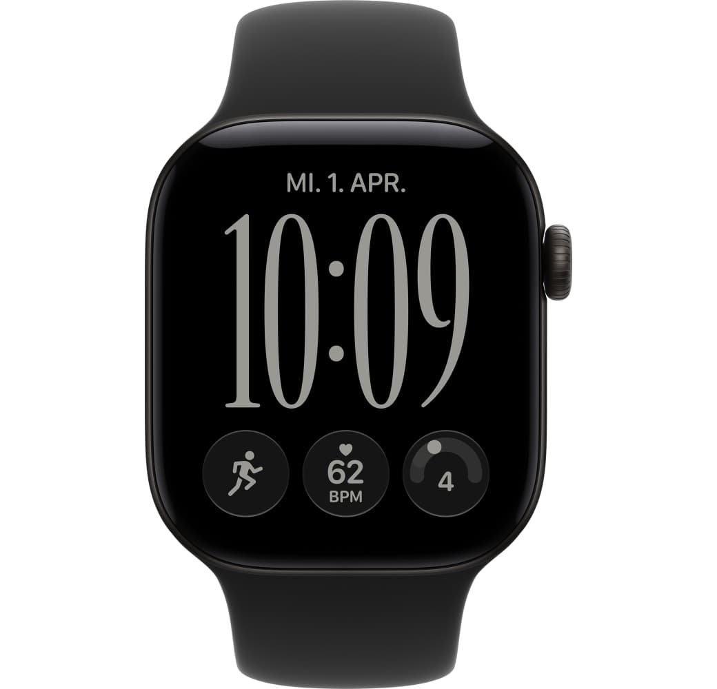 Schwarz Apple Series 12 GPS, Aluminiumgehäuse, Sportarmband M/L, 42 mm.2