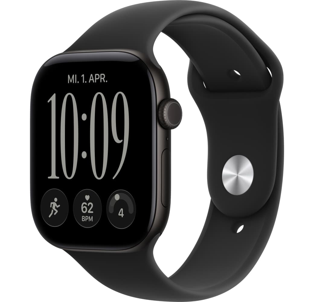 Schwarz Apple Series 12 GPS, Aluminiumgehäuse, Sportarmband S/M, 46 mm.1