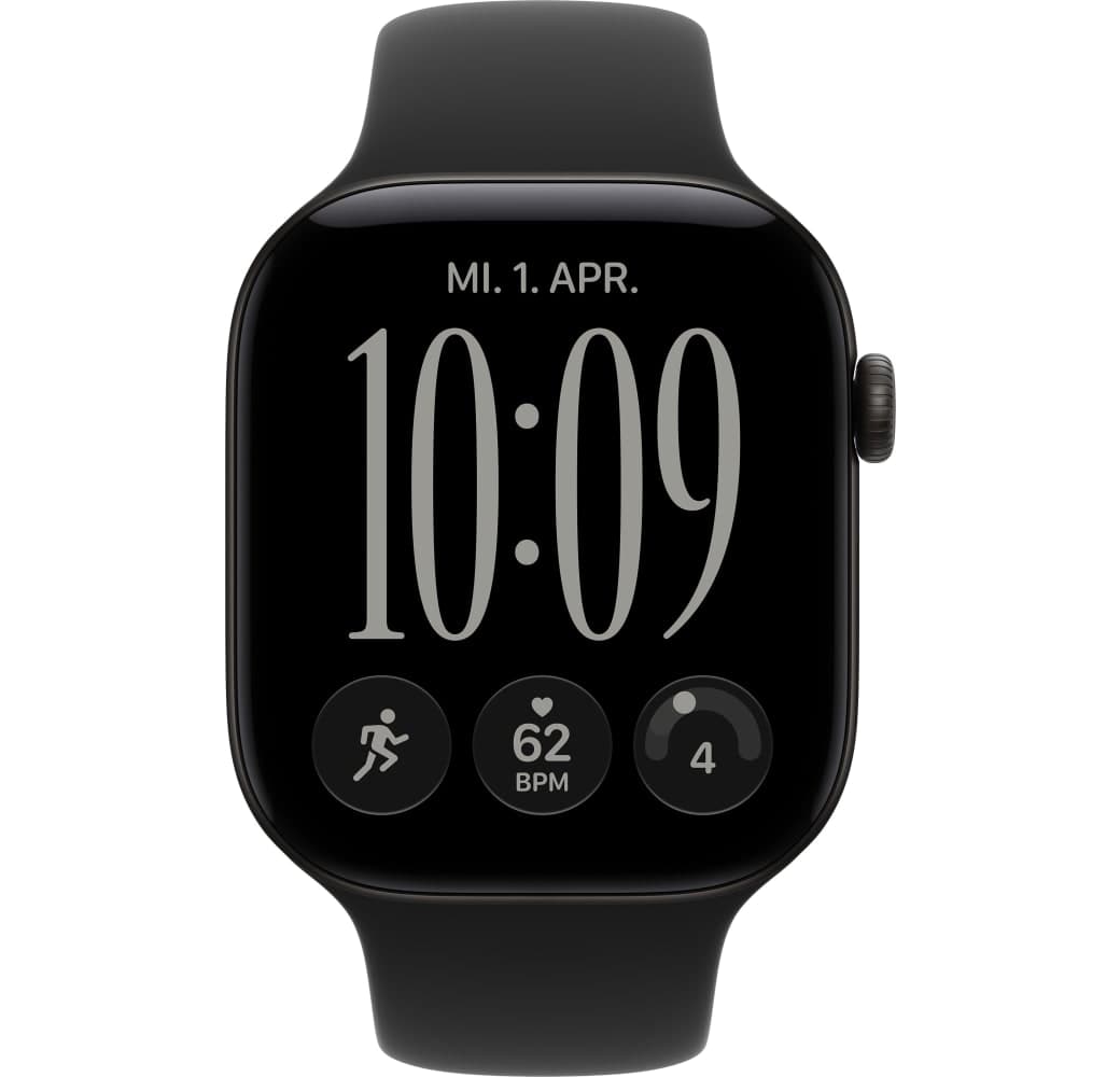Schwarz Apple Series 12 GPS, Aluminiumgehäuse, Sportarmband S/M, 46 mm.2