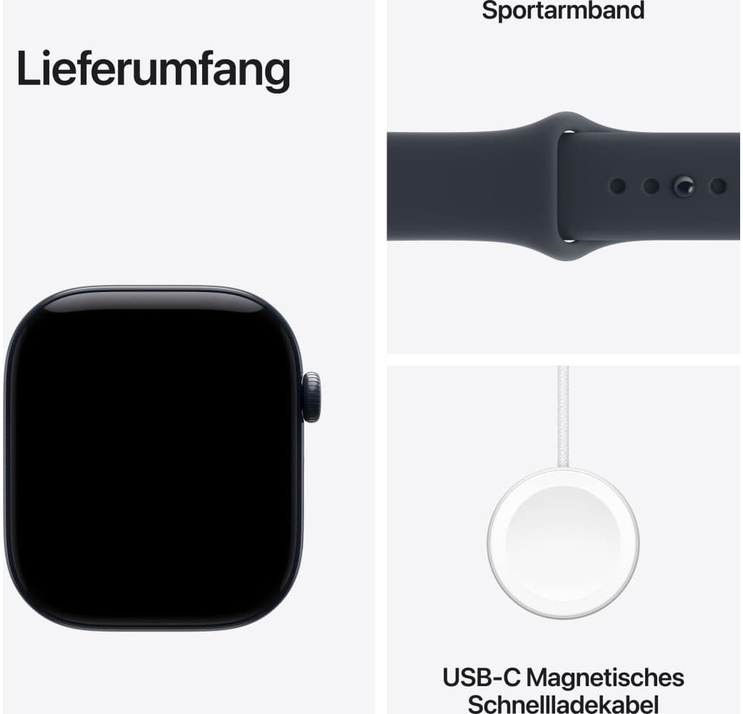 Marineblau Apple Series 12 GPS + Cellular, Keramikgehäuse, Sportarmband S/M, 46 mm.3