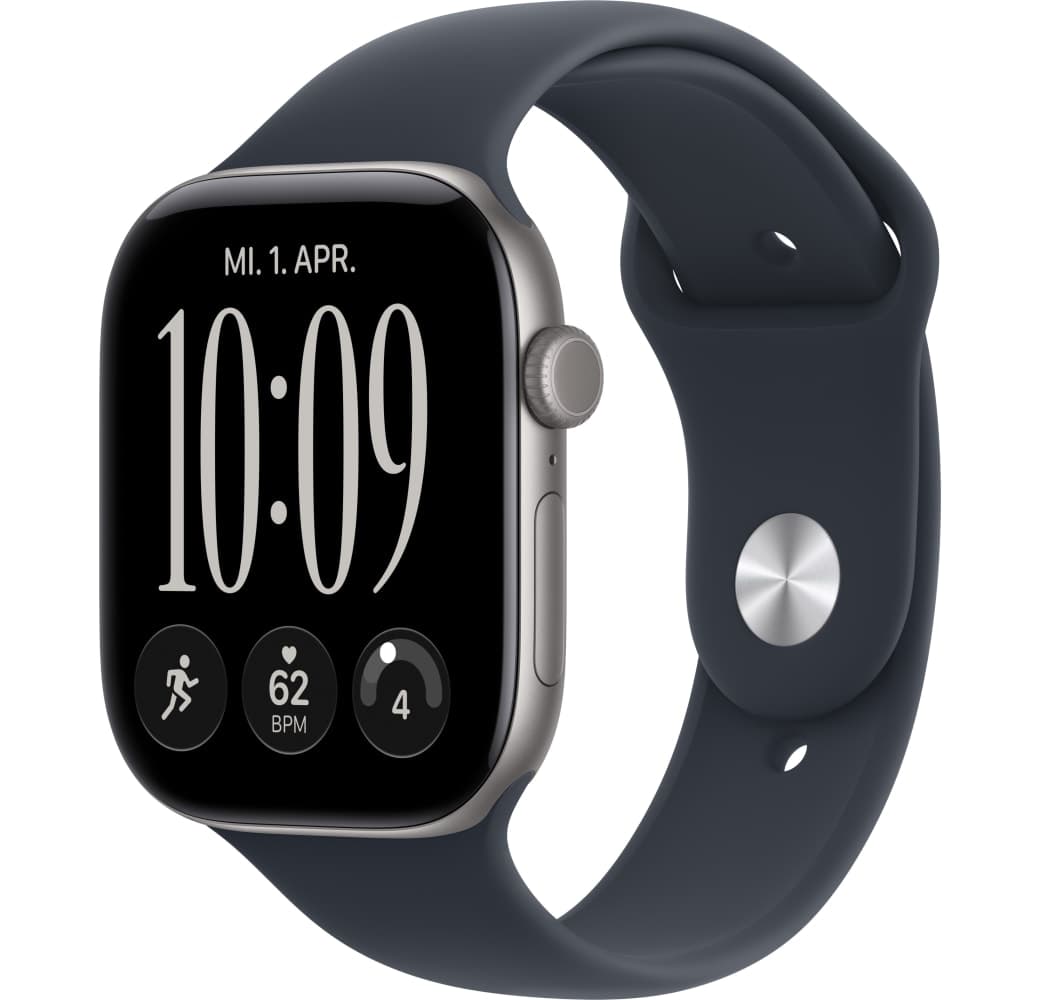 Marineblau Apple Series 12 GPS + Cellular, Aluminiumgehäuse, Sportarmband S/M, 46 mm.1