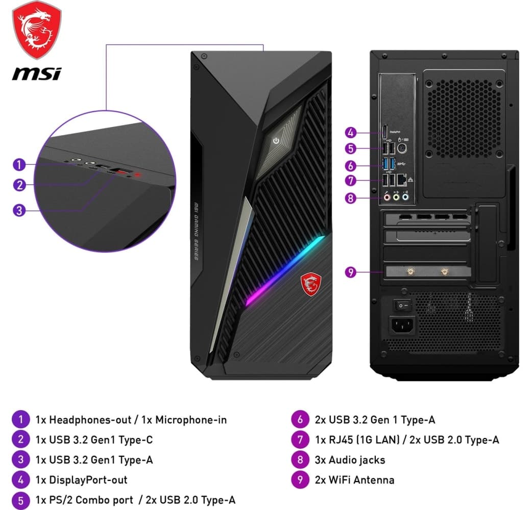 Black MSI MSI MAG Infinite S3 14NVM5-3404DE Desktop - Intel® Core™ i5-14400F0 - 16GB - 1TB SSD - NVIDIA® GeForce® RTX™ 5060 Ti.3