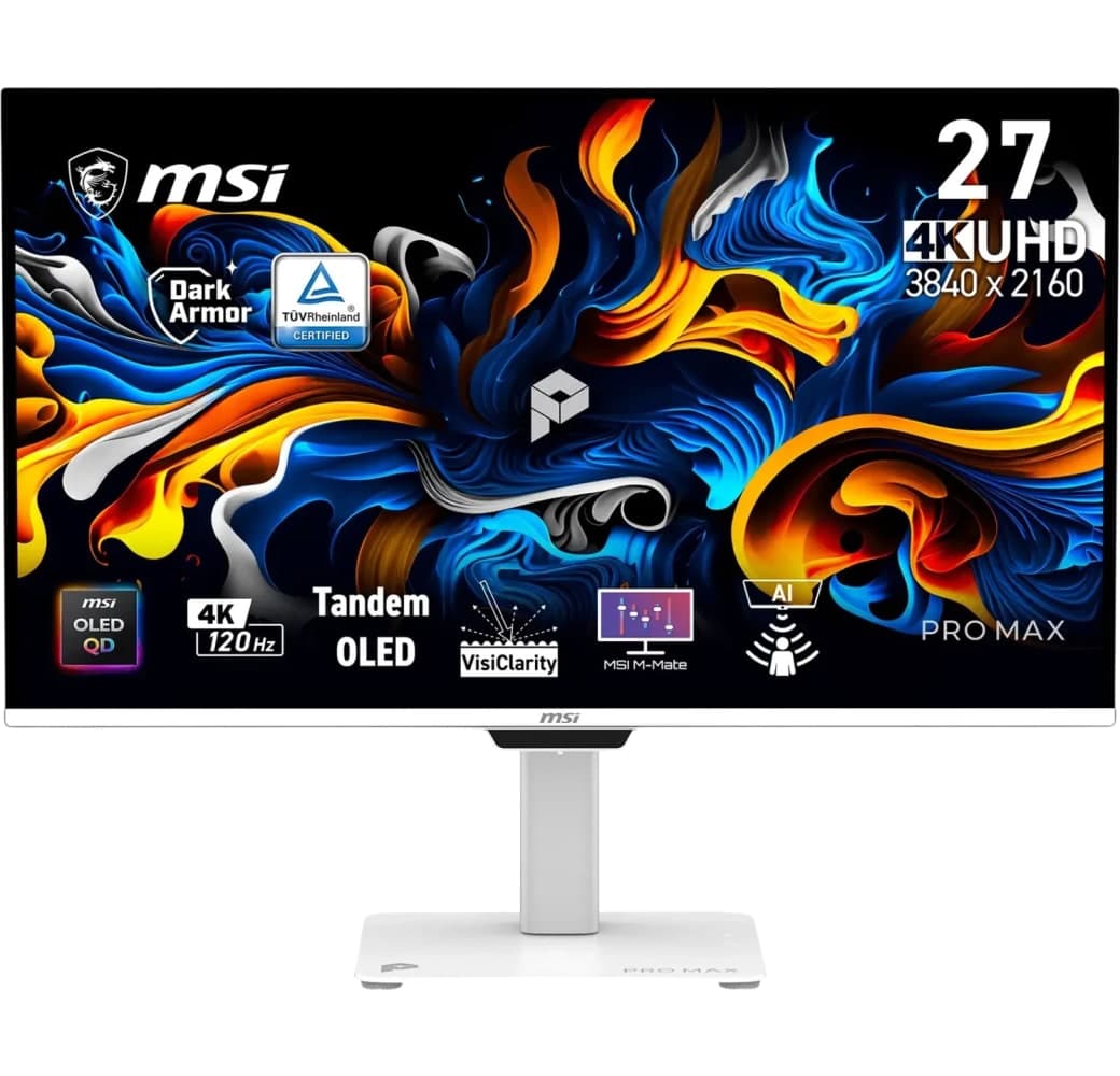 White MSI PRO MAX 271UPXW12G Display - 27" - 4K UHD (3840 x 2160) - PROMAX271UPXW12G.1