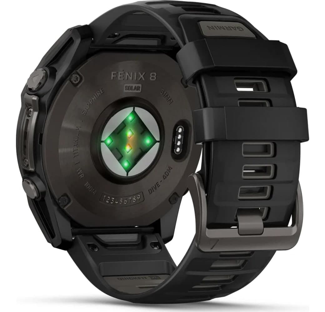 Grafiet Garmin Fēnix® 8 Solar Smartwatch, titanium kast, 51 mm.6