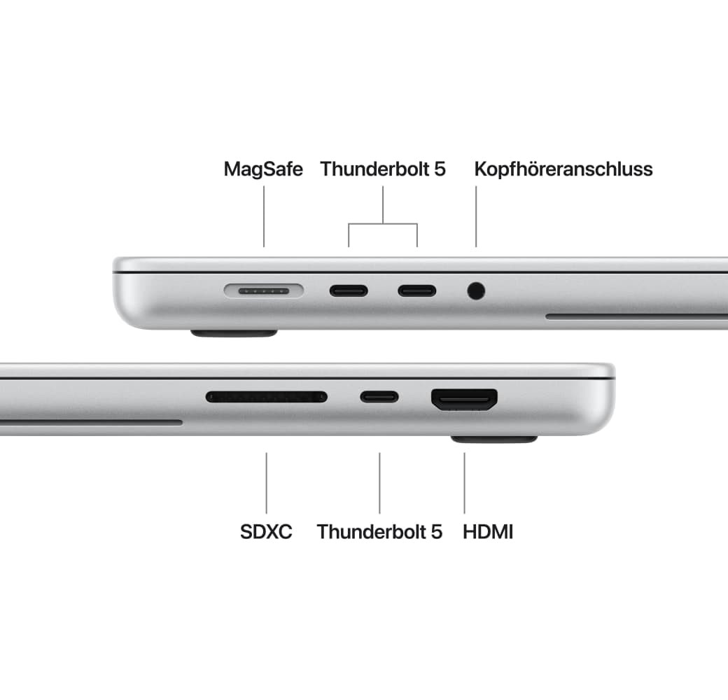 Silver Apple MacBook Pro 16" PROLED Laptop - M5 Max 18-core - 36GB - 2TB SSD - 32-core CPU - German (QWERTZ).5