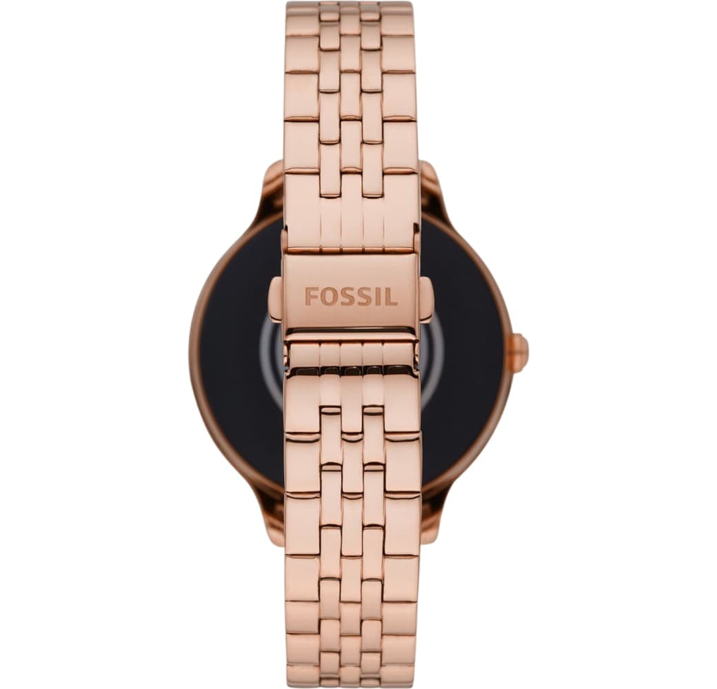 Fossil smartwatch rose gold leather band on sale